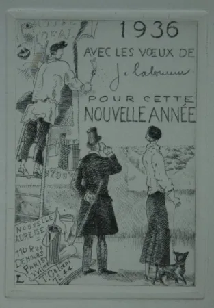 Aguafuerte Laboureur - Le Colleur d’affiches