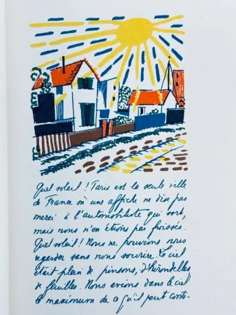 Litografía Laboureur - Promenade avec Gabrielle. Texte et images lithographiés en couleurs par Jean Giraudoux et Jean-Emile Laboureur.