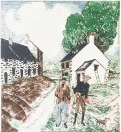 Litografía Laboureur - Retour de chasse (1927)