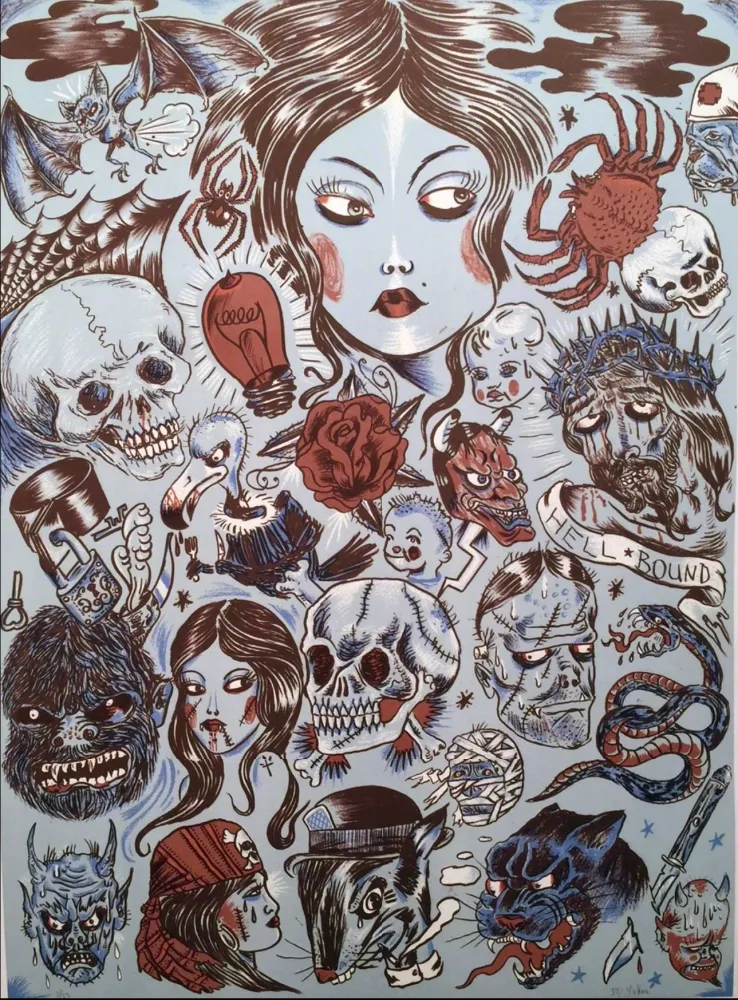 Litografía Lakra (Dr.) - Untitled Blue