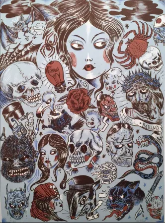 Litografía Lakra (Dr.) - Untitled Blue