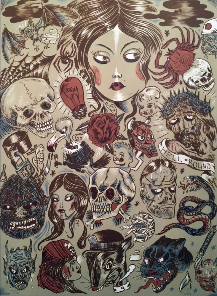 Litografía Lakra (Dr.) - Untitled Green