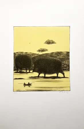 Litografía Lalanne - LES PÊCHEURS CHASSÉS (Polymorphoses 9) 1978