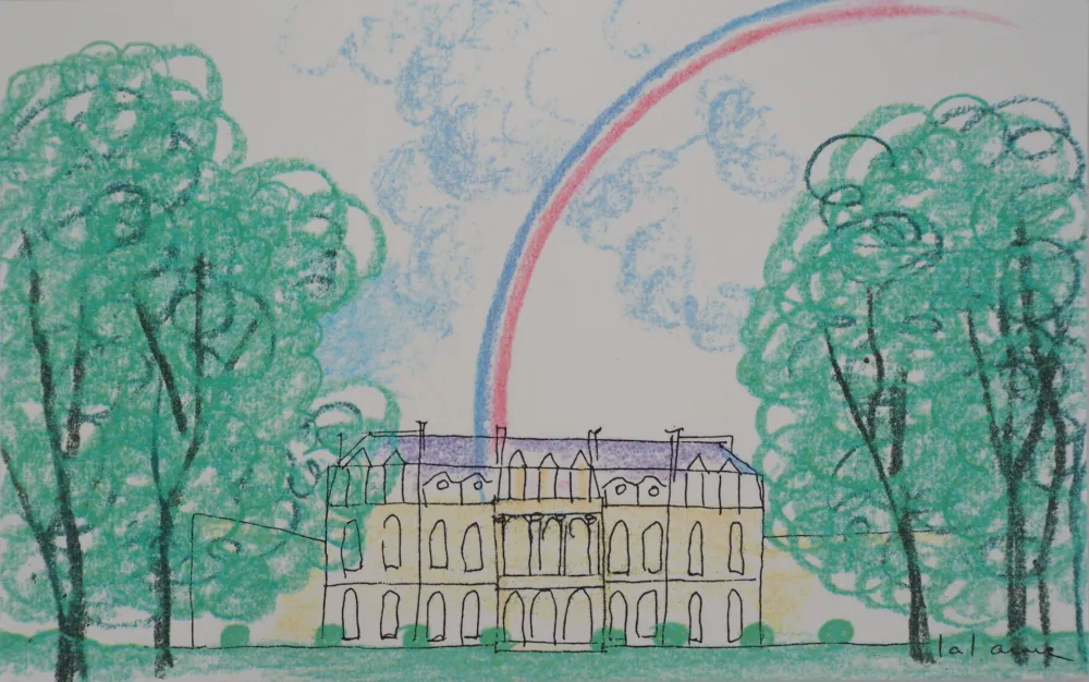 Serigrafía Lalanne - Palais de l'Elysée à l'arc en ciel
