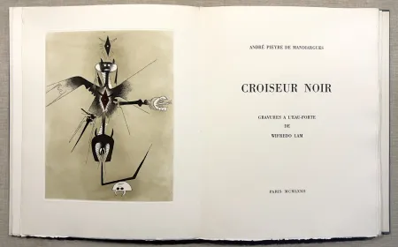 Libro Ilustrado Lam - A. Pieyre de Mandiargues. CROISEUR NOIR. Avec 6 eaux-fortes de Lam et suite signée complète (1972)