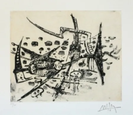 Aguatinta Lam - Au galop, au galop n'est pas rose