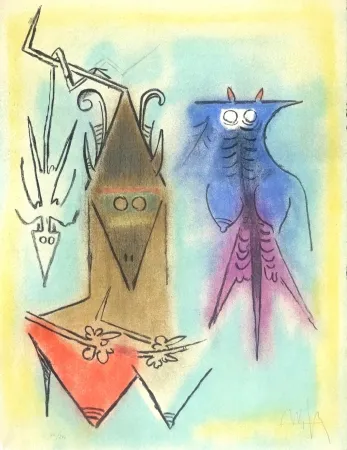 Litografía Lam - Démons familiers