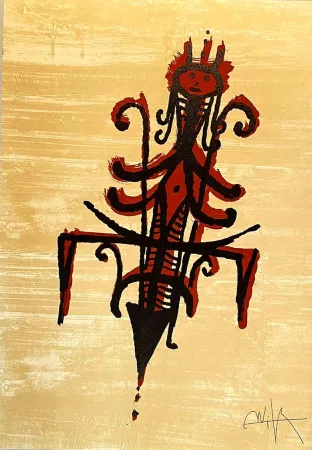 Litografía Lam - El último viaje del buque fantasma