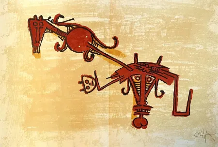 Litografía Lam - El último viaje del buque fantasma