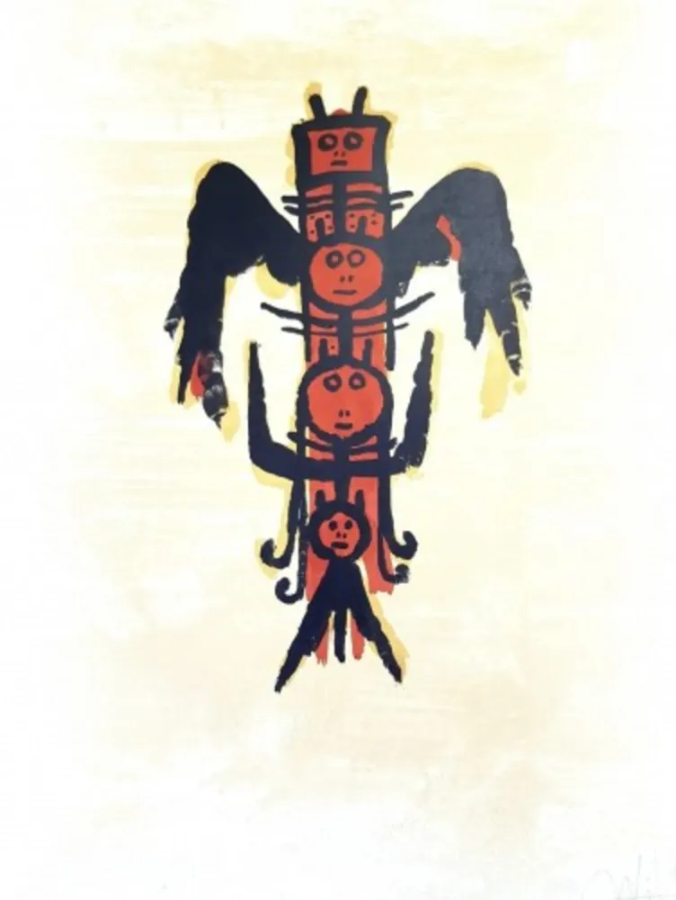 Litografía Lam - El ultimo viaje del buque fantasma