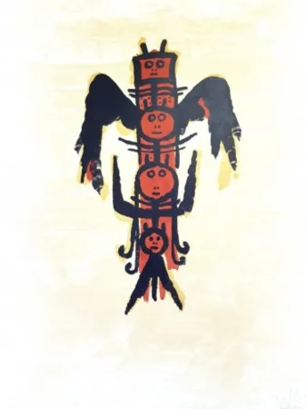 Litografía Lam - El ultimo viaje del buque fantasma