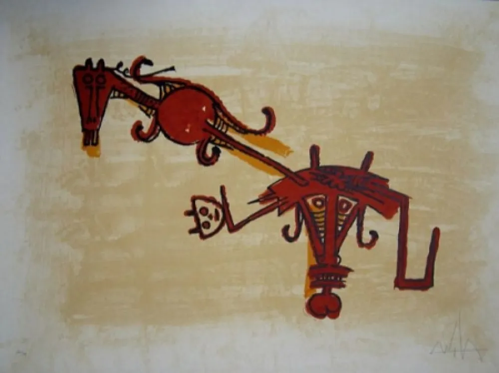 Litografía Lam - EL ÚLTIMO VIAJE DEL BUQUE FANTASMA