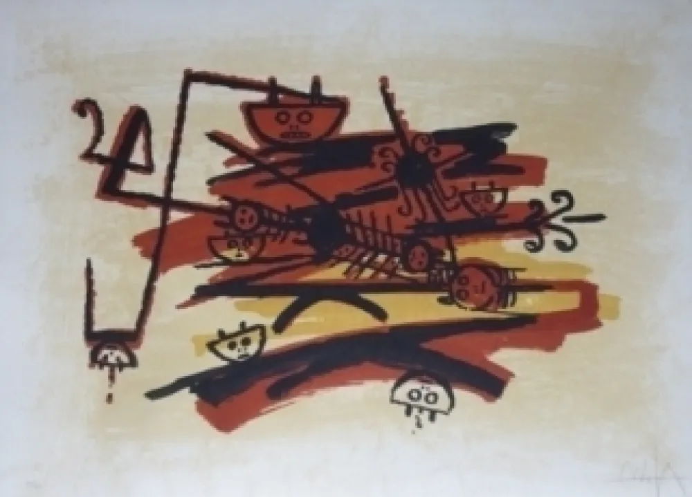 Litografía Lam - El ultimo viaje del buque fantasma