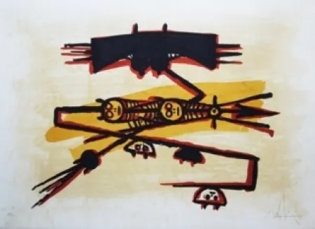 Litografía Lam - El ultimo viaje del buque fantasma