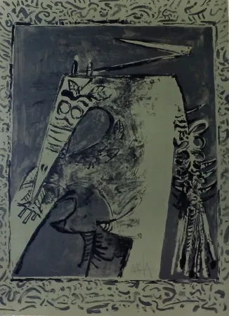 Litografía Lam - Figura verde