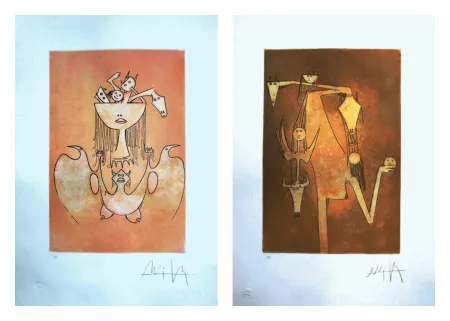 Aguafuerte Y Aguatinta Lam - Le monde magique; La sensualitè de la femme