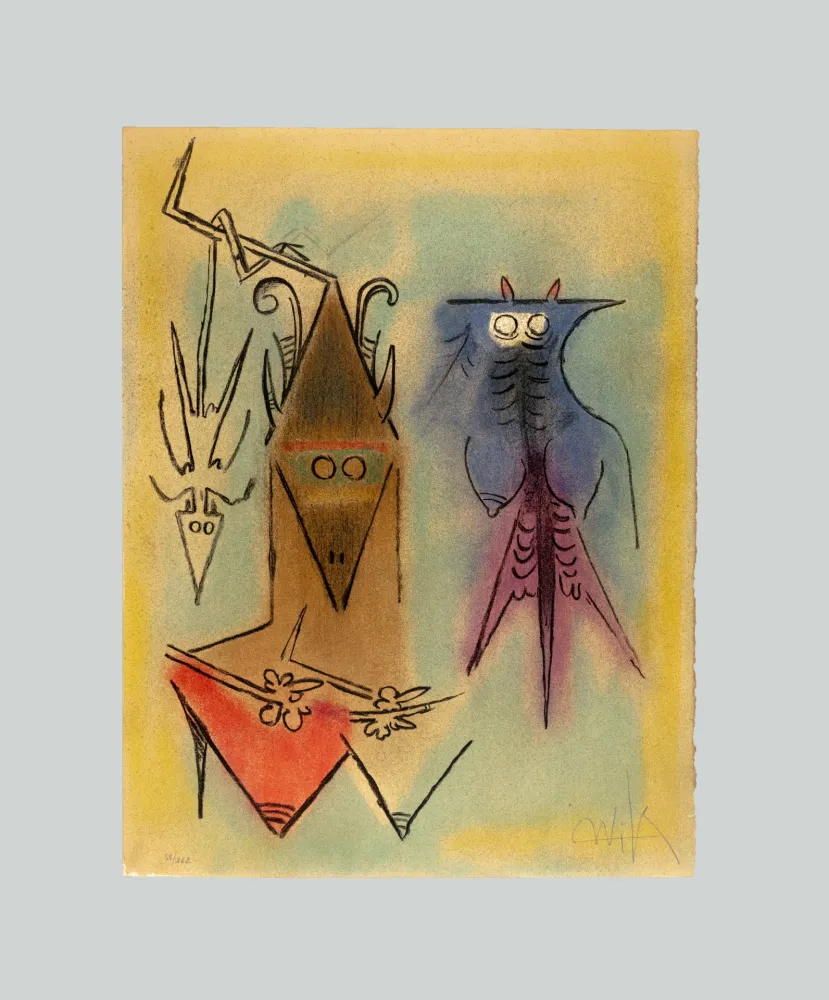 Litografía Lam - Pleni Luna - Démons familiers