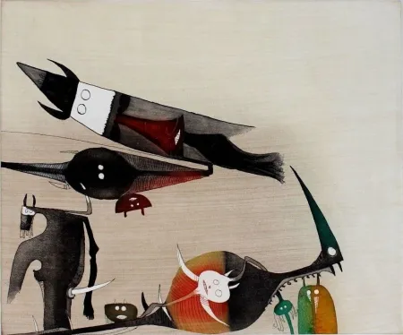 Aguafuerte Y Aguatinta Lam - Sans titre - XXe siecle plate #5