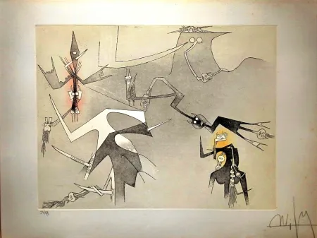 Aguafuerte Y Aguatinta Lam - Visible Invisible, 1972 - Aquatint and Erching, Hand signed!