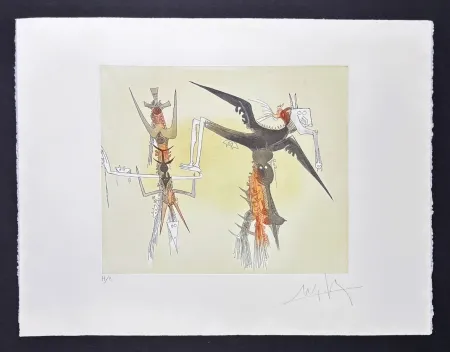 Grabado Lam - Wifredo Lam (1902 - 1982) - Untitled - Aquatint etching on Arches paper - 1979