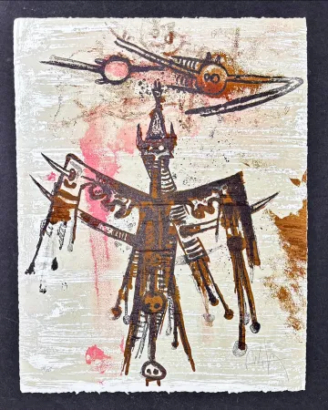 Litografía Lam - Wifredo Lam (1902-1982) - Untitled - Color lithograph - 1970