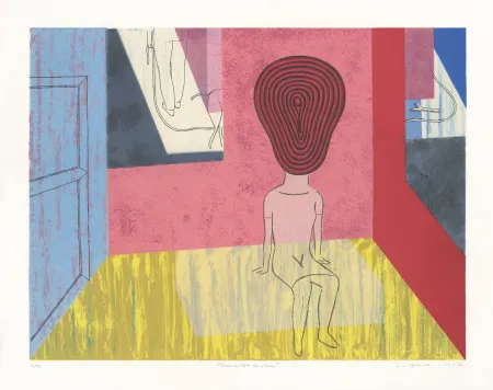 Litografía Lambé - Dans la tête du chien