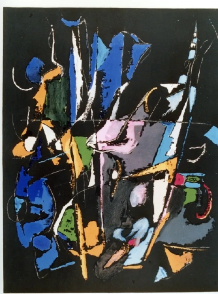 Litografía Lanskoy - Composition noir  2