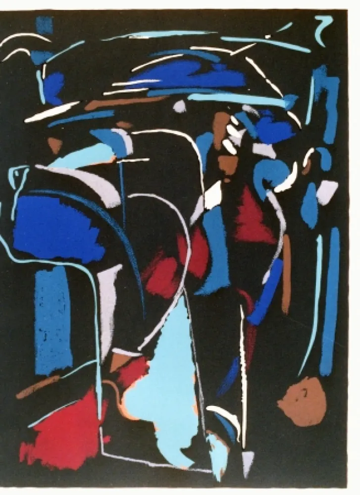 Litografía Lanskoy - Composition noir 3