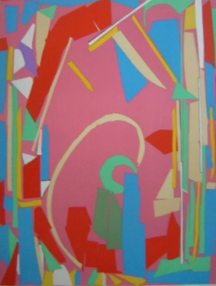 Litografía Lanskoy - Composition rose  H II