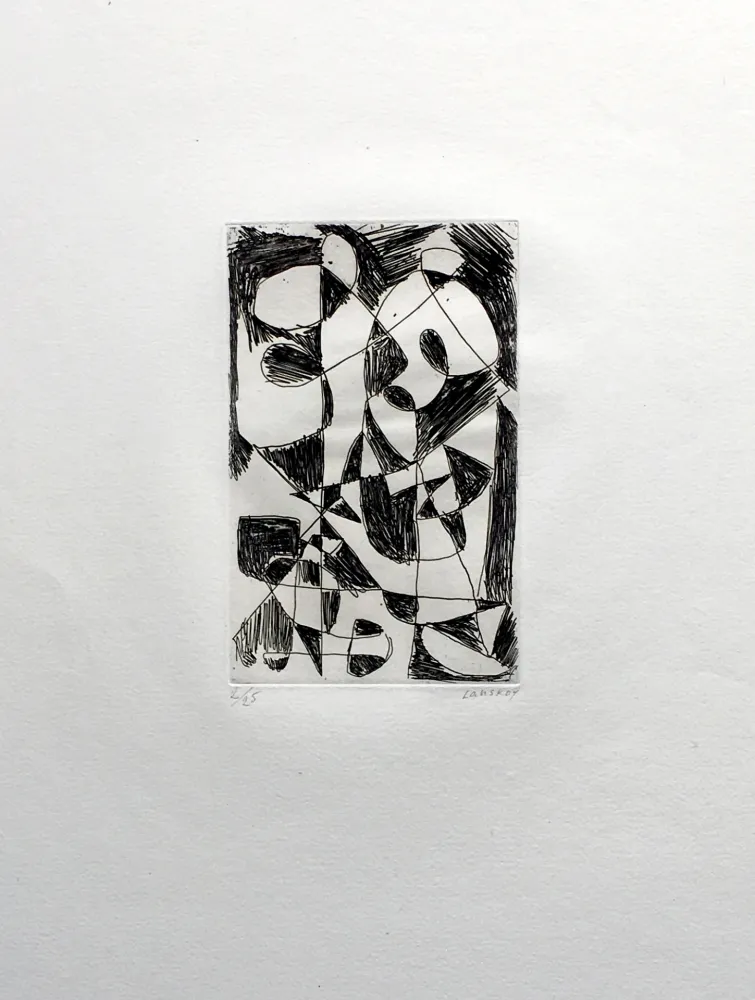 Grabado Lanskoy - DÉDALE. Gravure pour l'affiche de Pierre Lecuire (1960)