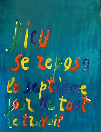 Litografía Lanskoy - Dieu se reposa le septième jour