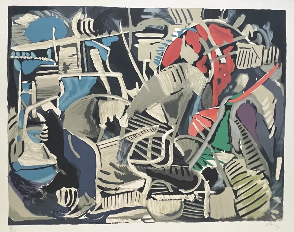 Litografía Lanskoy - Lithographie Composition abstraite, 1976
