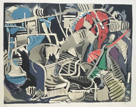 Litografía Lanskoy - Lithographie Composition abstraite, 1976