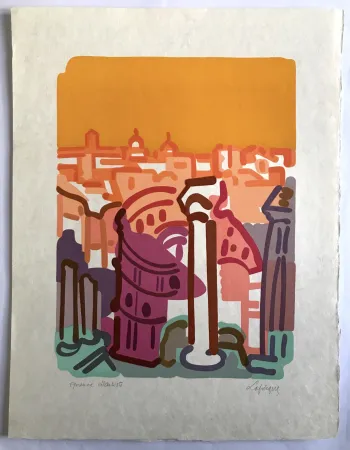 Litografía Lapicque - Le Colisée