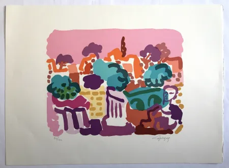 Litografía Lapicque - Printemps romain