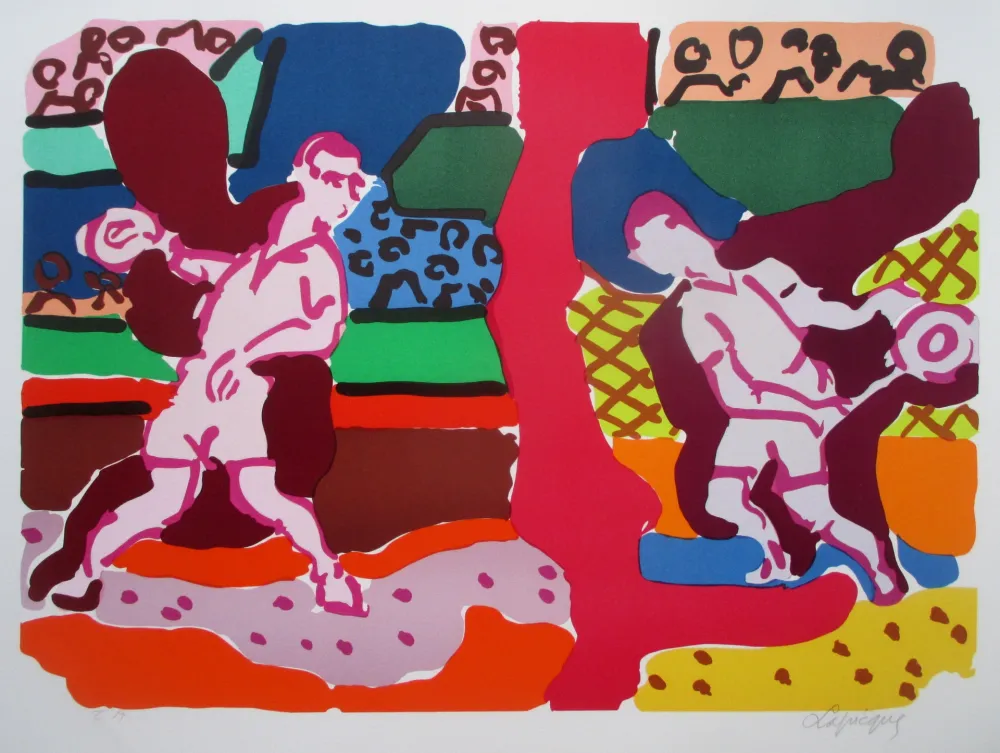 Litografía Lapicque - Tennis - Double