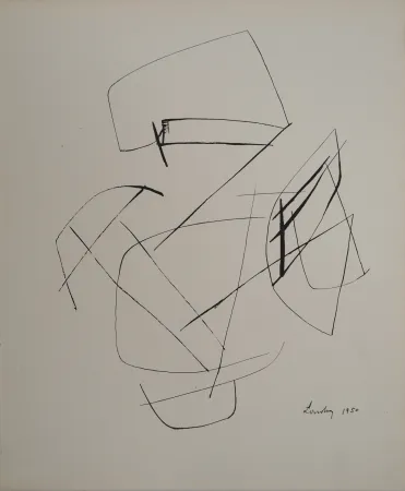 Litografía Lardera - Tracés abstraits