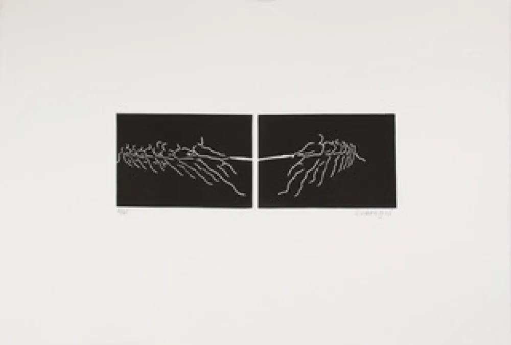 Linograbado Larregui - TIR A LA CORDE