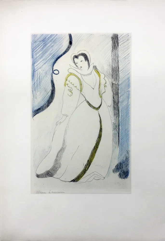 Aguafuerte Laurencin - LA PRINCESSE DE CLÈVES (Pl. III signée au crayon). 1947
