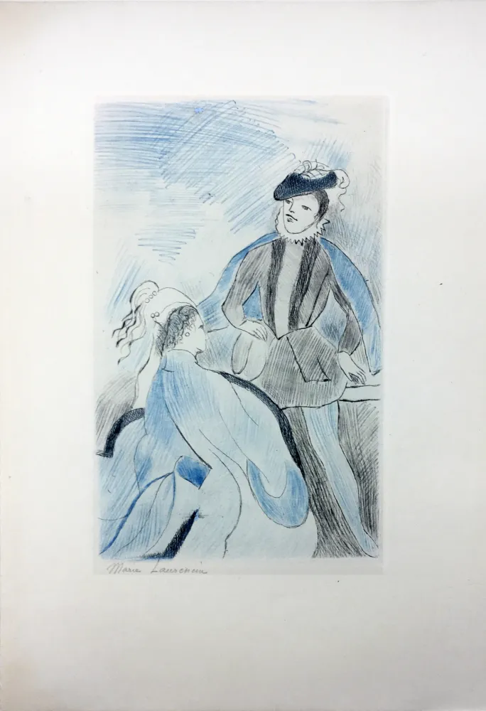 Aguafuerte Laurencin - LA PRINCESSE DE CLÈVES (Pl. VIII signée au crayon). 1947