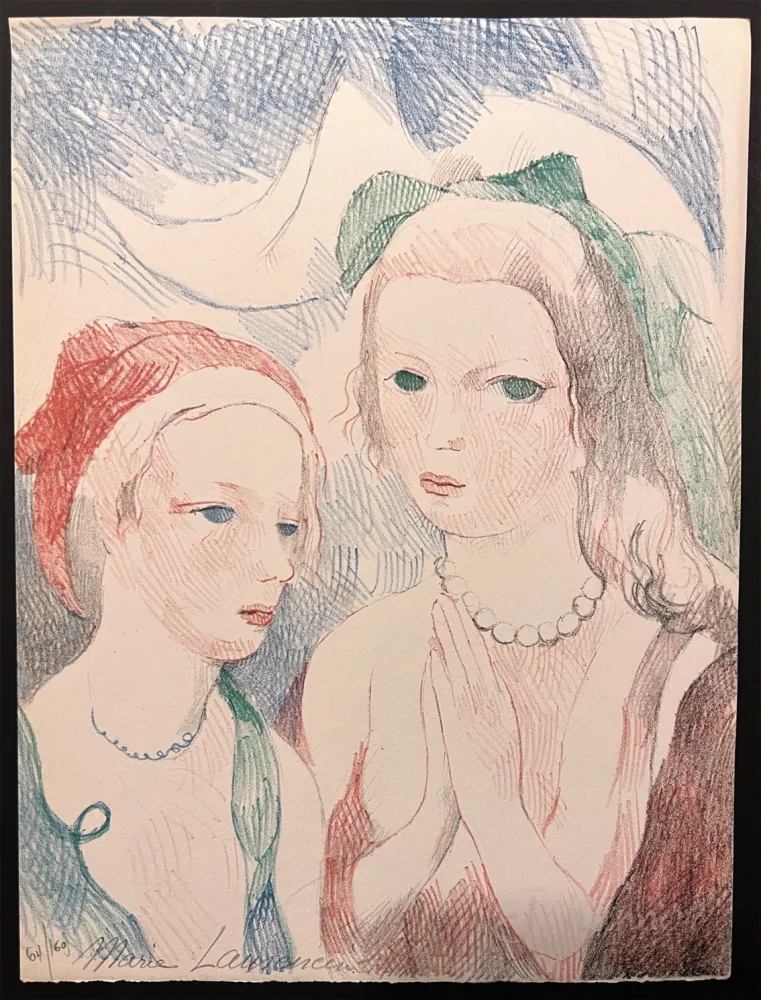 Litografía Laurencin - LES DEUX AMIES. Lithographie originale signée pour 