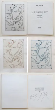 Libro Ilustrado Laurens - Paul Éluard : La Dernière Nuit. Avec un frontispice gravé par Henri Laurens (1942).