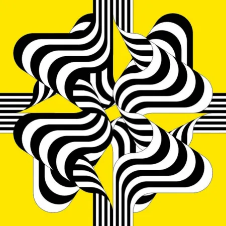 Litografía Le Parc - Larga marcha, 4 bifurcaciones, 1