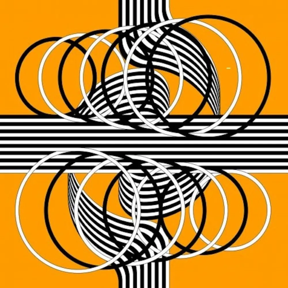 Litografía Le Parc - Larga marcha, 4 bifurcaciones 1