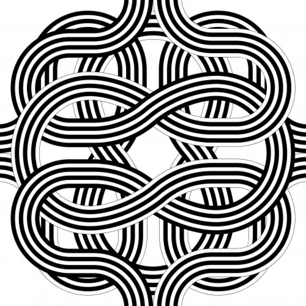 Litografía Le Parc - Larga marcha, 4 bifurcaciones, 10