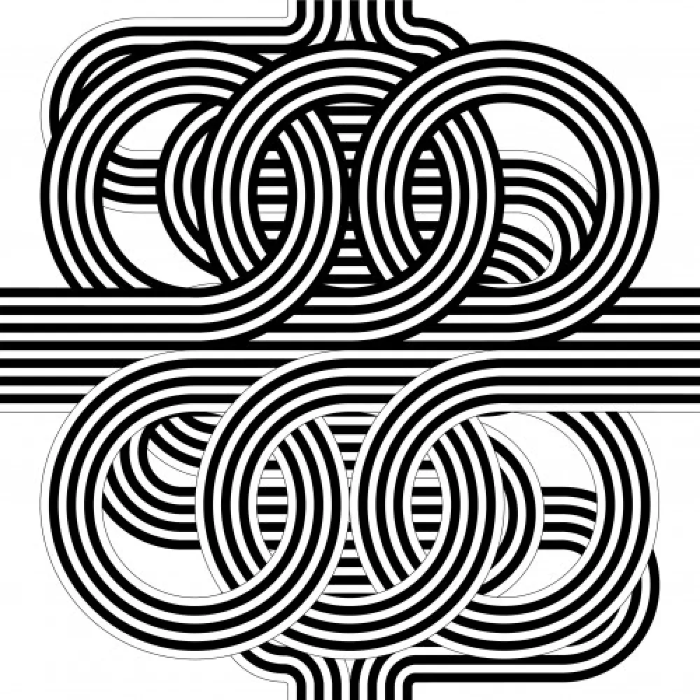 Litografía Le Parc - Larga marcha, 4 bifurcaciones, 11