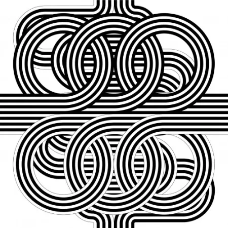 Litografía Le Parc - Larga marcha, 4 bifurcaciones, 11