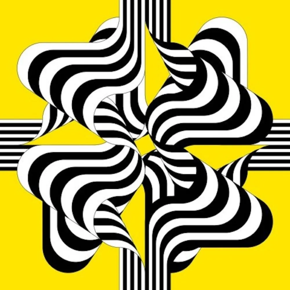 Litografía Le Parc - Larga marcha, 4 bifurcaciones 