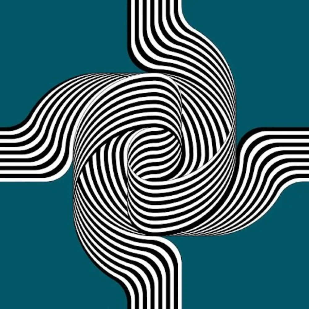 Litografía Le Parc - Larga marcha, 4 bifurcaciones  