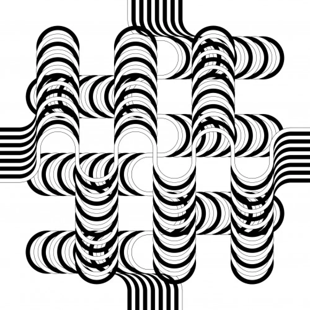 Litografía Le Parc - Larga marcha, 4 bifurcaciones, 12